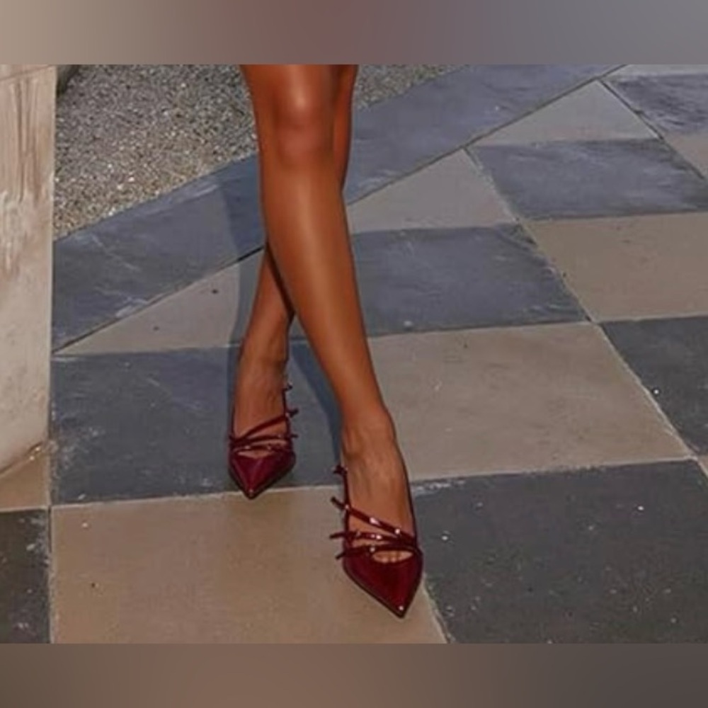MUCCCUTE Women's Heels with Pointed Toe, Heeled, Flat Heels with Strap size 6.5 - Picture 2 of 8